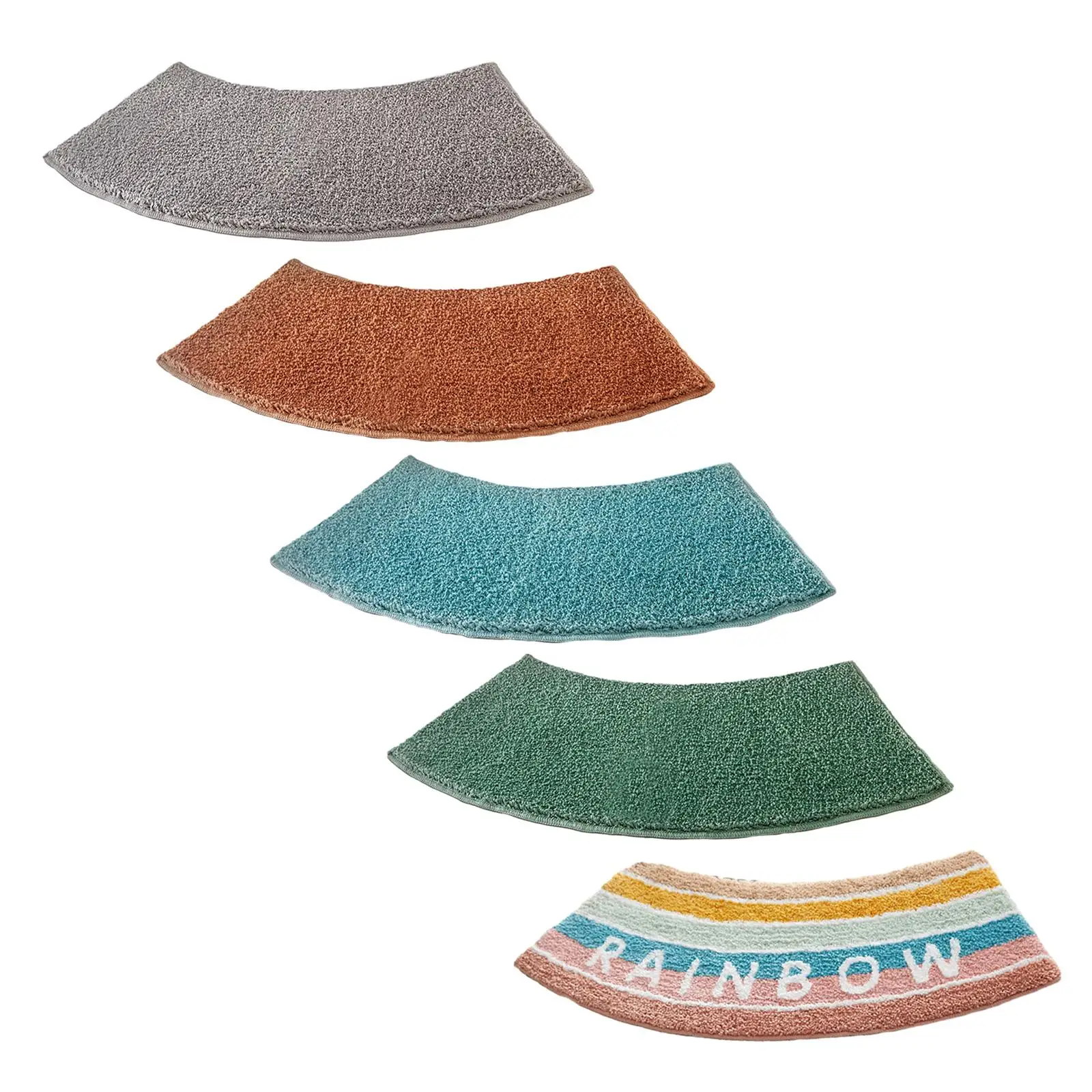 Bamboo Bath Mat - سجادة حمام منحنية، سجادة مرحاض، سجادة