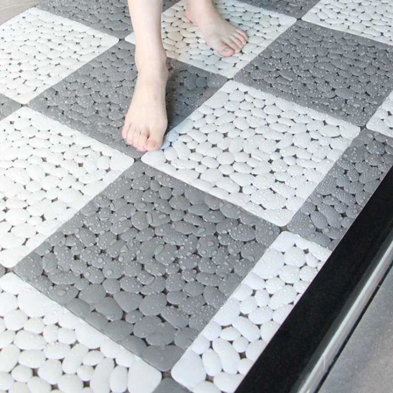 1-10 قطعة 30X30cm الحمام حصاة  - مراجعة Bamboo Bath Mat وسعره