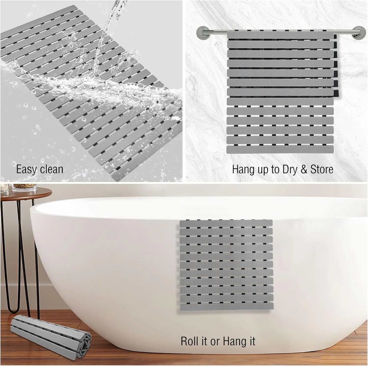 1 قطعة حصيرة حوض الاستحمام غير - مراجعة Bamboo Bath Mat وسعره